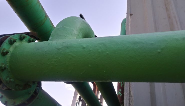 FRP lining work on the M.S pipe